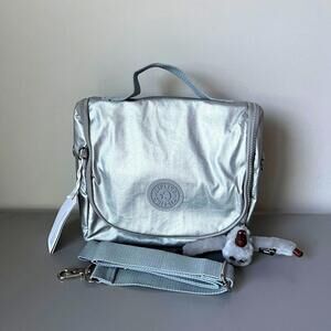 Kipling New Kichirou Lunch Bag in Silver NWT